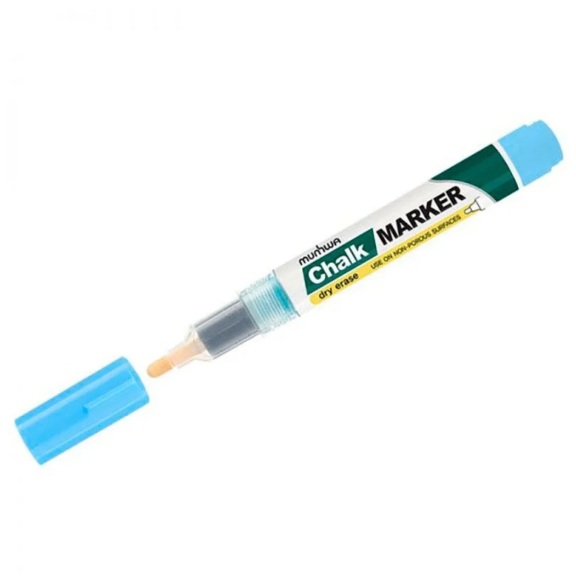 Маркер меловой Chalk Marker спирт.основа голубой 3мм ,MunHwa ,CM-02